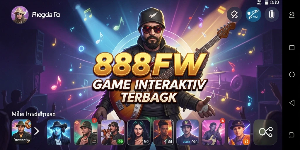 Screenshot gameplay 888FW dengan tampilan lagu dan tantangan menarik.