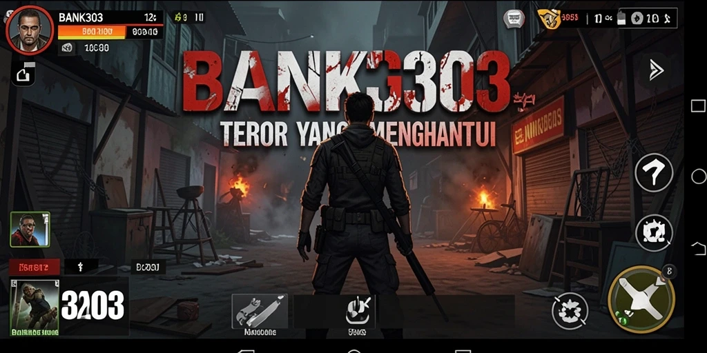 Screenshot gameplay BANK303 yang menampilkan suasana horror yang mencekam.