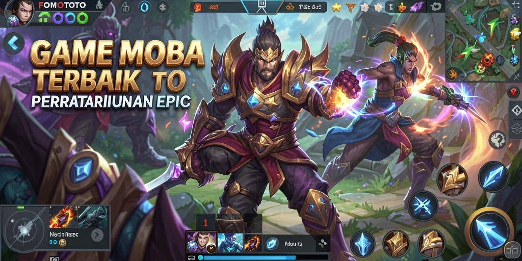 Screenshot FOMOTOTO menunjukkan aksi seru dalam pertempuran MOBA.