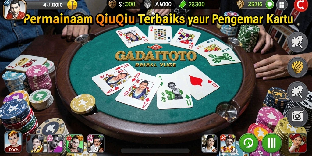 Screenshot gameplay GADAITOTO menampilkan momen seru permainan QiuQiu.