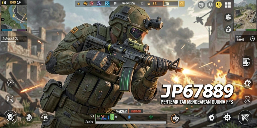 Tangkapan layar gameplay JP6789 menampilkan aksi tembak-menembak yang intens.