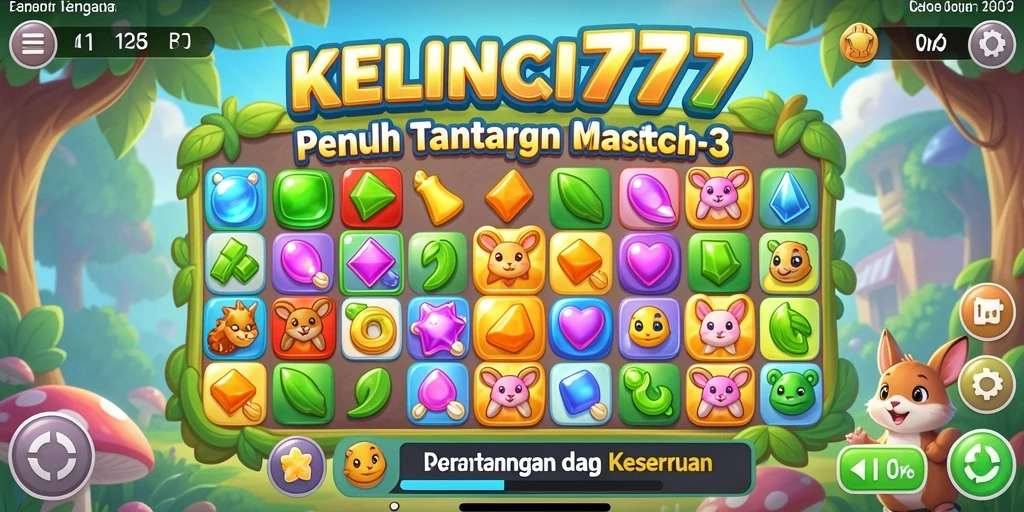 Gameplay seru KELINCI777 dengan kombinasi objek Match-3.