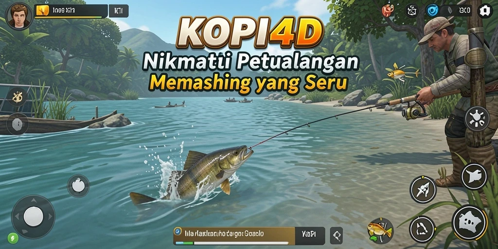 Gameplay seru dalam KOPI4D dengan berbagai lokasi dan ikan.