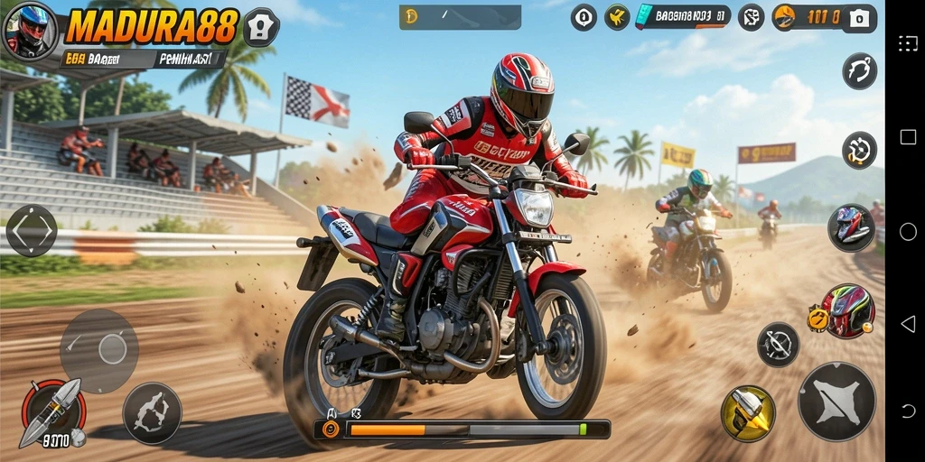 Tampilan balapan motor yang seru dan menegangkan di MADURA88.