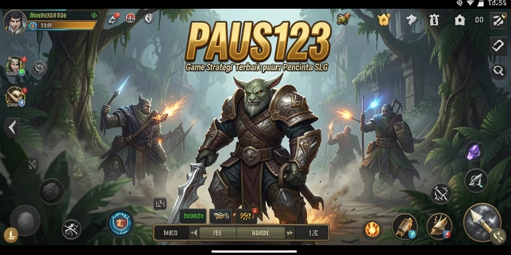 Screenshot gameplay PAUS123 menampilkan pertempuran mendebarkan dan manajemen sumber daya.