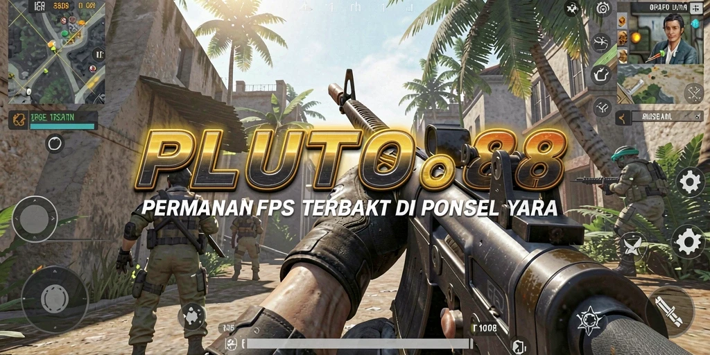 Tampilan seru gameplay FPS di PLUTO88 dengan aksi tembak-tembakan.