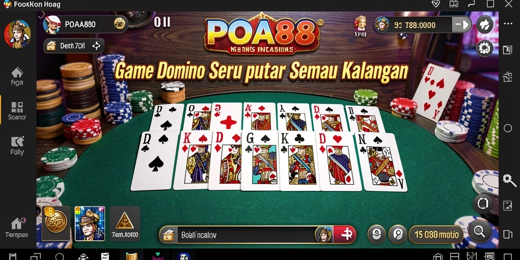 Tampilan seru dalam gameplay Domino POA88 penuh strategi.