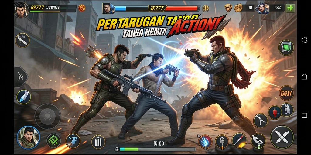 Gameplay menarik dan seru dari RR777 yang penuh aksi.