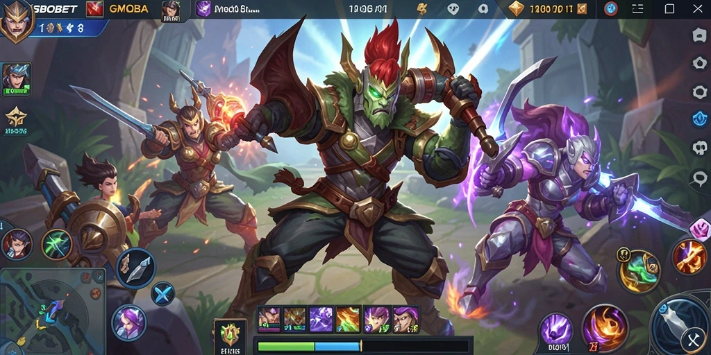Screenshot SBOBET menampilkan pertarungan seru di arena MOBA.