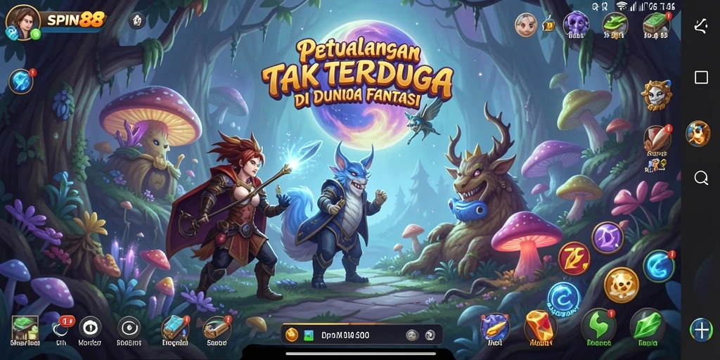Menggambarkan aksi mendebarkan dari gameplay petualangan SPIN88.