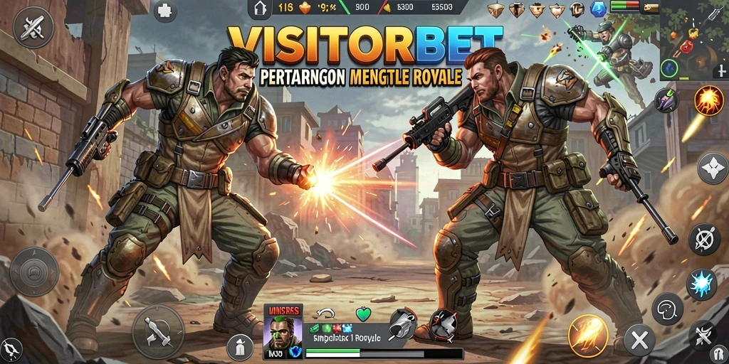 Tampilan gameplay seru dari VISITORBET dalam mode Battle Royale.