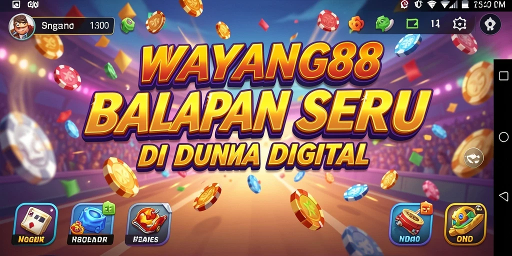 Tampilan gameplay seru di WAYANG88 dengan balapan menegangkan.
